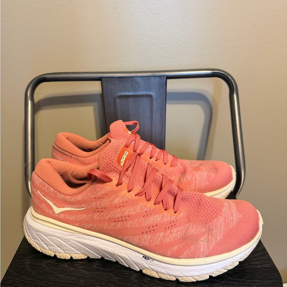 Hoka Women's Coral Pink Athletic Running Shoes
